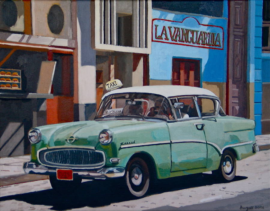 900x703 Realistic Paintings Of Vintage Cars Fubiz Media - Vintage Car Painting