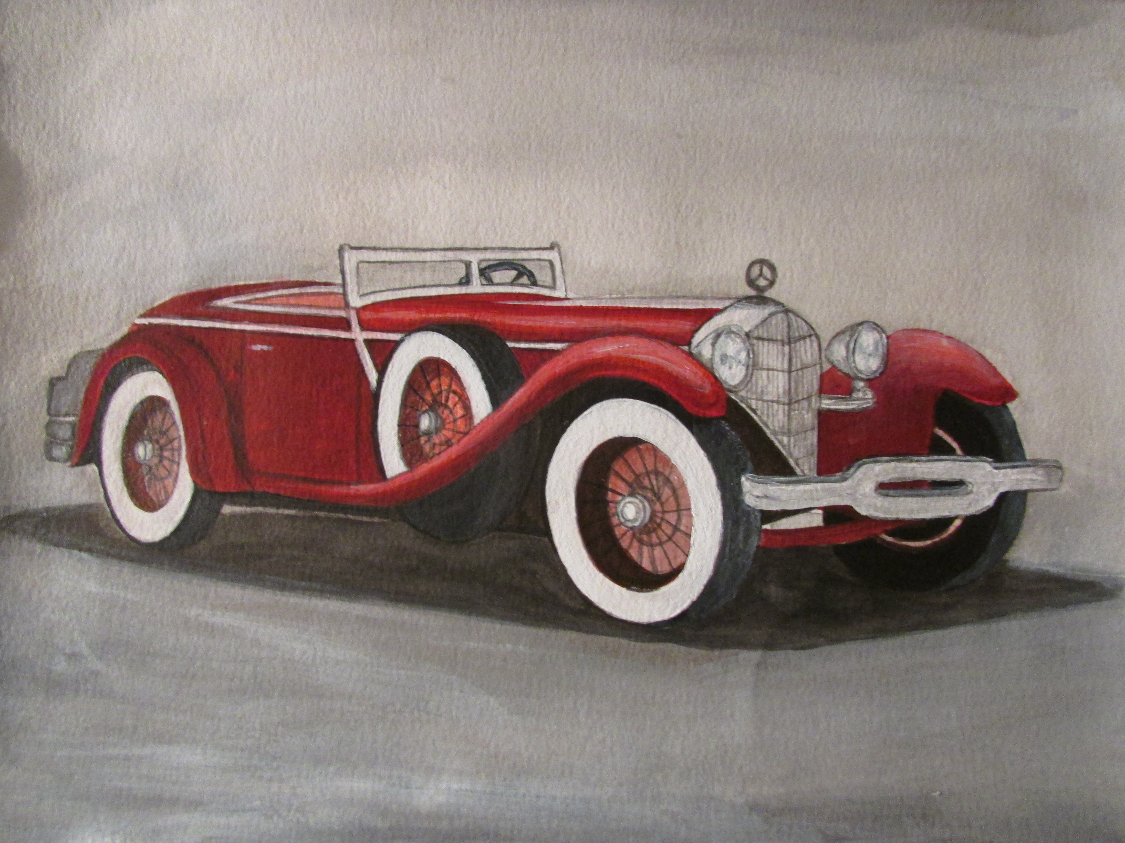 4608x3456 Classic Car Convertible Painting Kpwms Art By Katrina - Vintage Car Painting