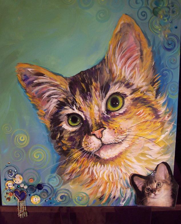 634x784 Pet Portraits By Maria Desimone Prascak - Vintage Cat Painting