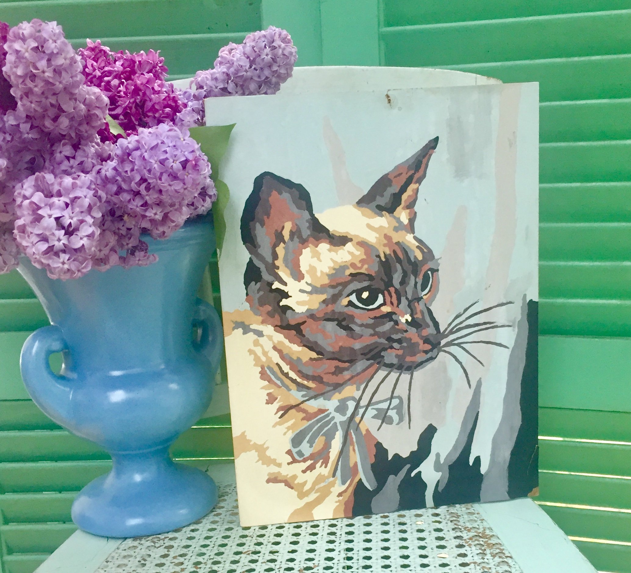 2069x1881 Vintage Cat Paint By Numbers Picture, Siamese Cat Painting - Vintage Cat Painting