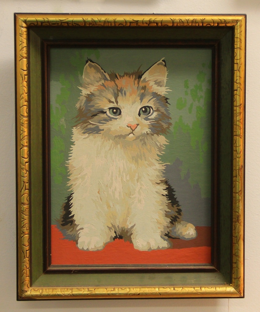 853x1024 Found In Ithaca Cute Vintage Paint By Number Painting - Vintage Cat Painting