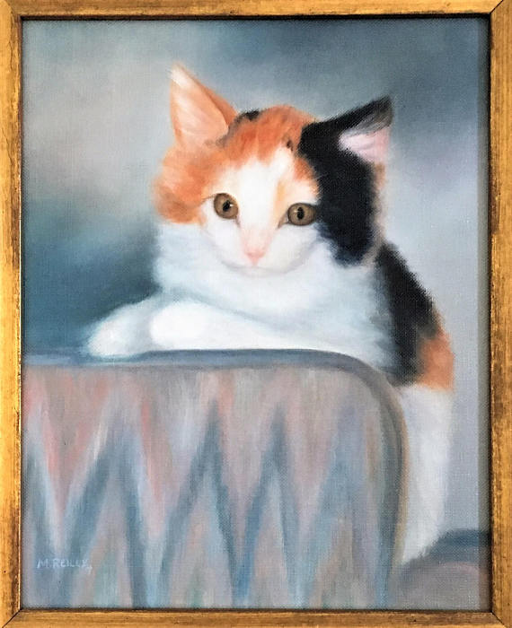 570x700 Kitsch Cat Framed Vintage Cat Painting Kitsch - Vintage Cat Painting