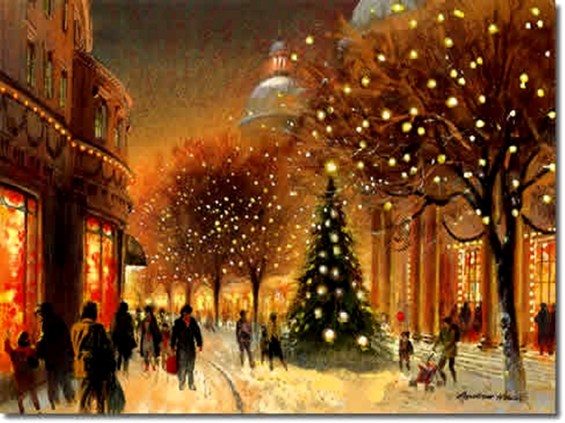800x599 Home 4 Christmas! - Vintage Christmas Painting