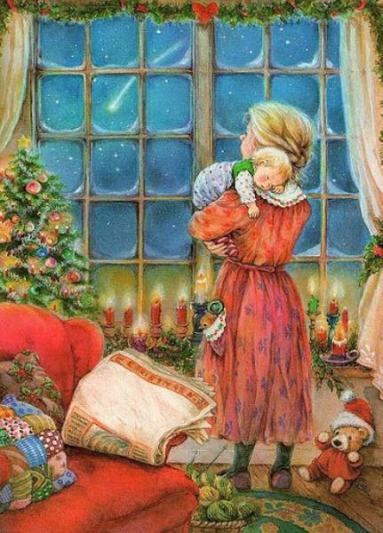 431x600 Lisi Martin (1944, Spanish) Vintage Christmas - Vintage Christmas Painting