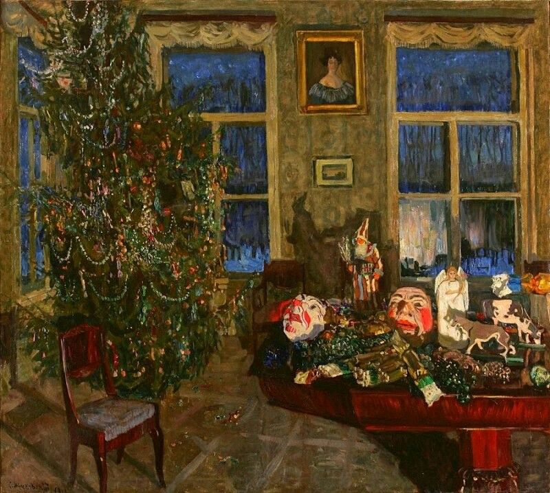 800x718 Pin By - Vintage Christmas Painting