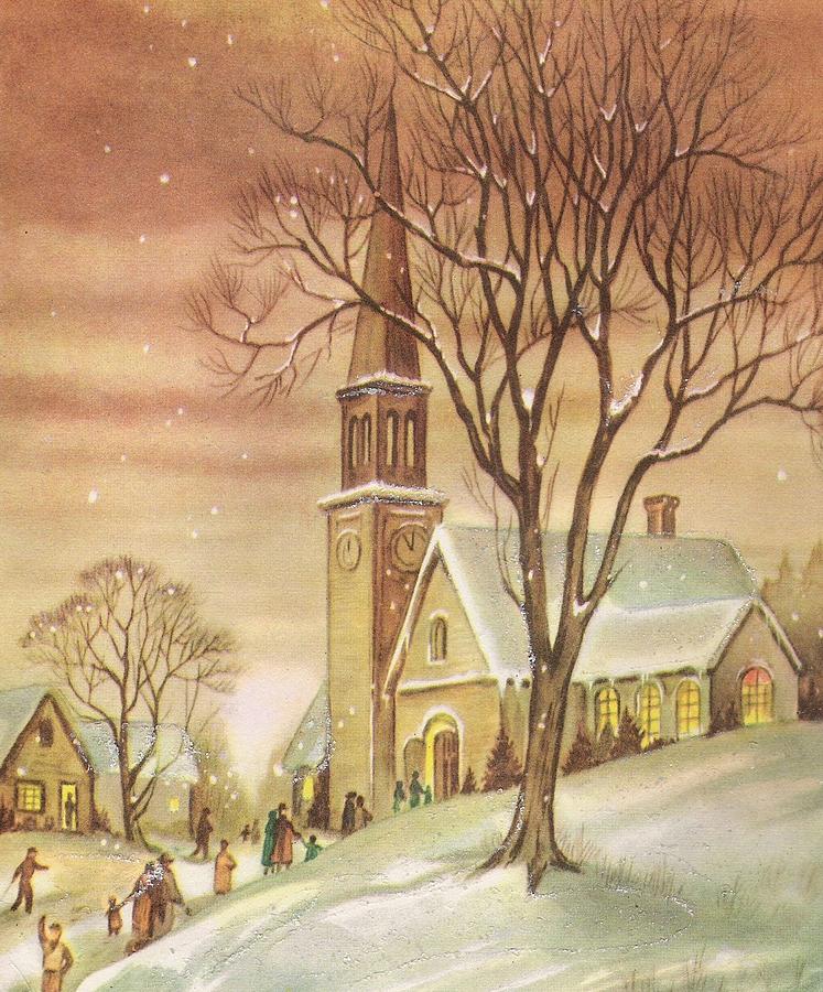 747x900 Christmas Illustration 773 - Vintage Christmas Painting