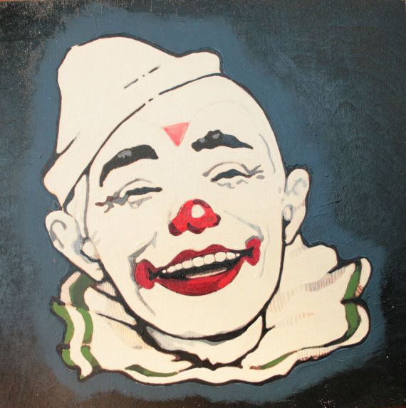 570x574 Acrylic Painting - Vintage Clown Painting