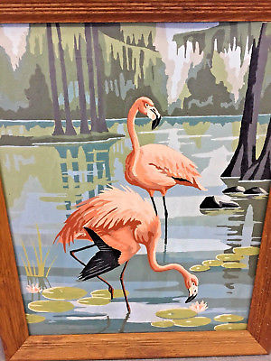 300x400 Vintage 1950s Paint By Number Flamingo Painting Bird Pictures 16 - Vintage Flamingo Painting