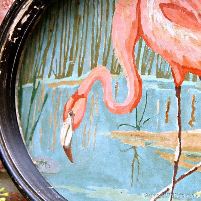 700x699 Vintage Paint By Number Pink Flamingo Gets A New Look - Vintage Flamingo Painting