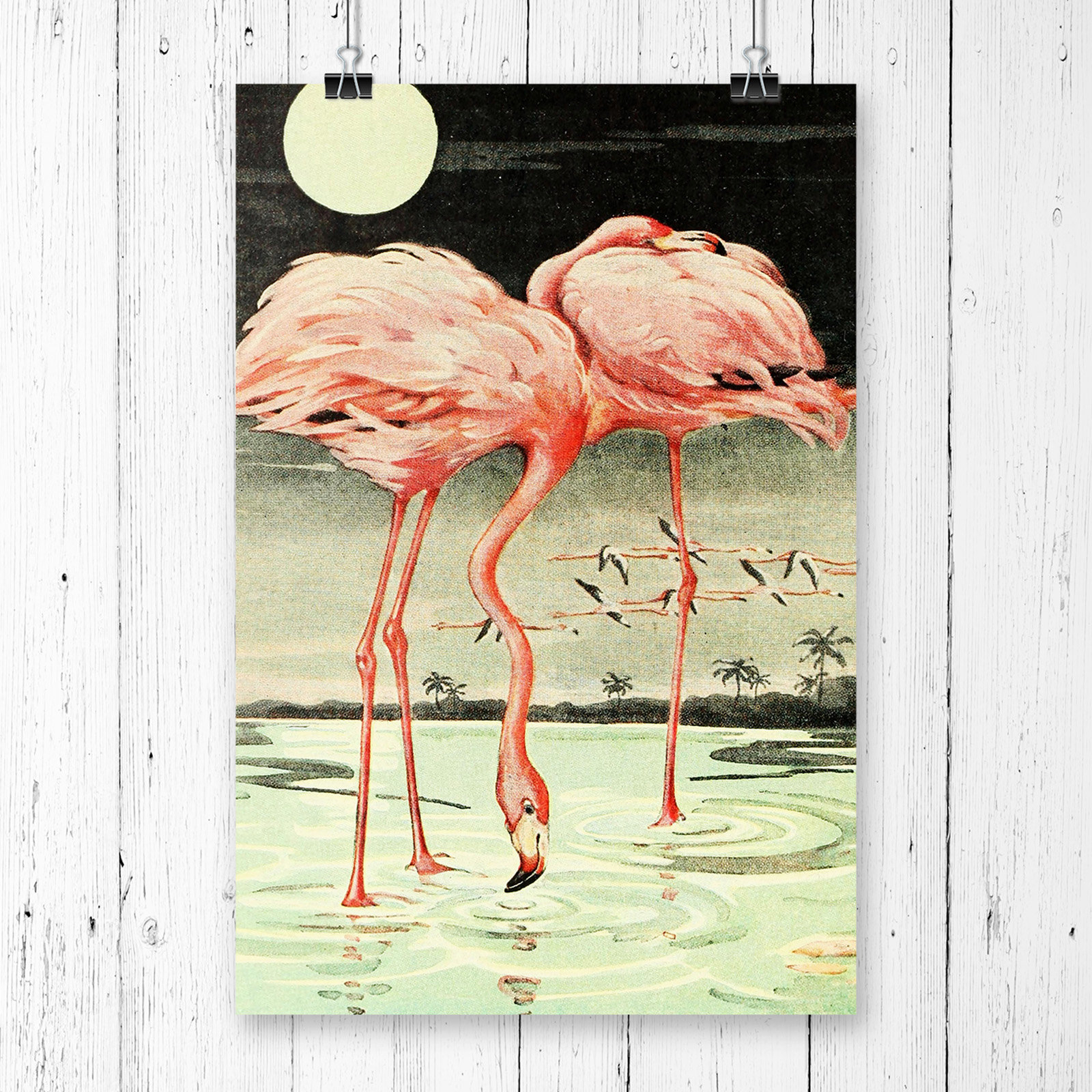 1600x1600 Big Box Art - Vintage Flamingo Painting