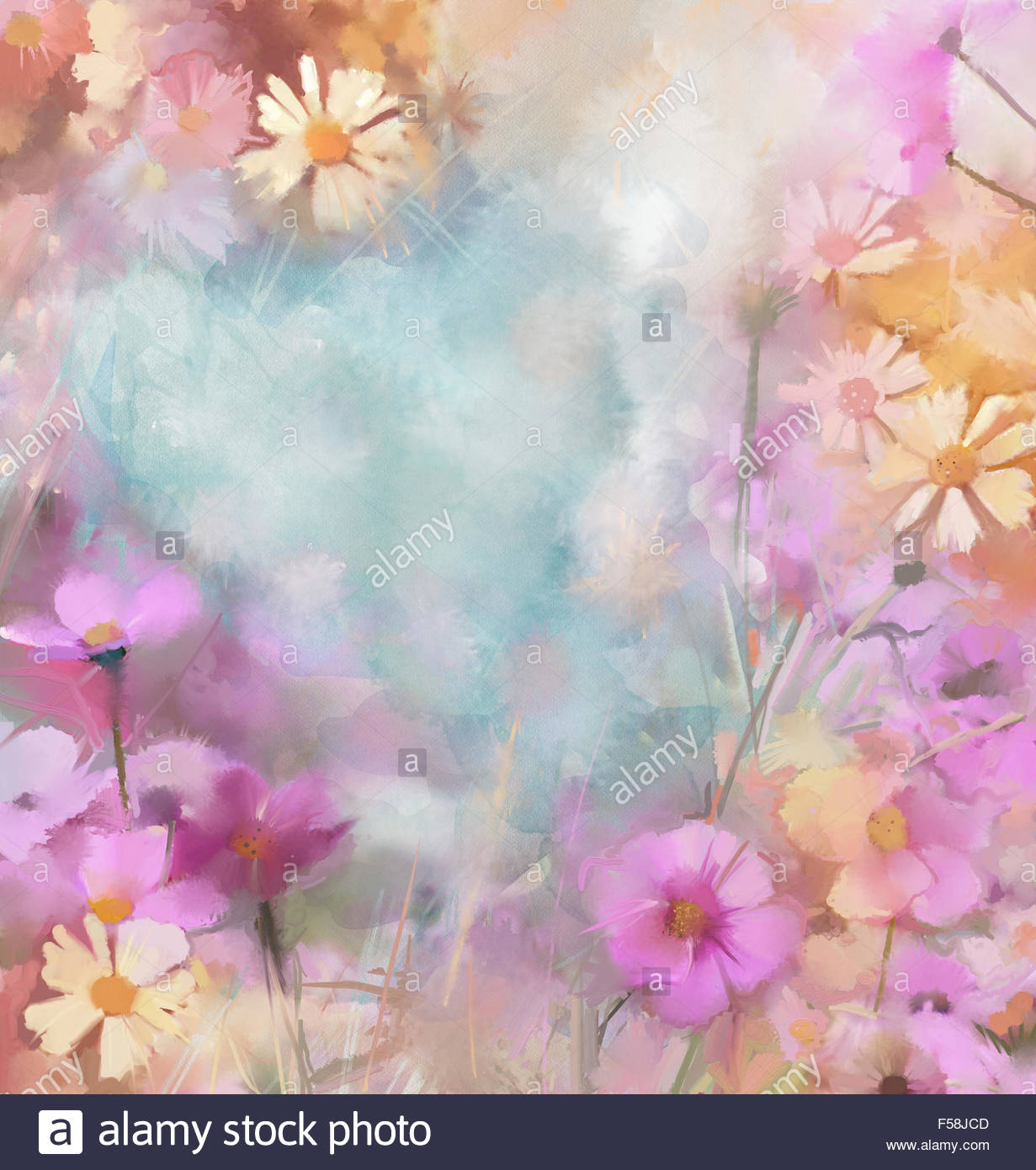 1231x1390 Flower Oil Painting ,vintage Floral Composition In Soft Color - Vintage Floral Painting