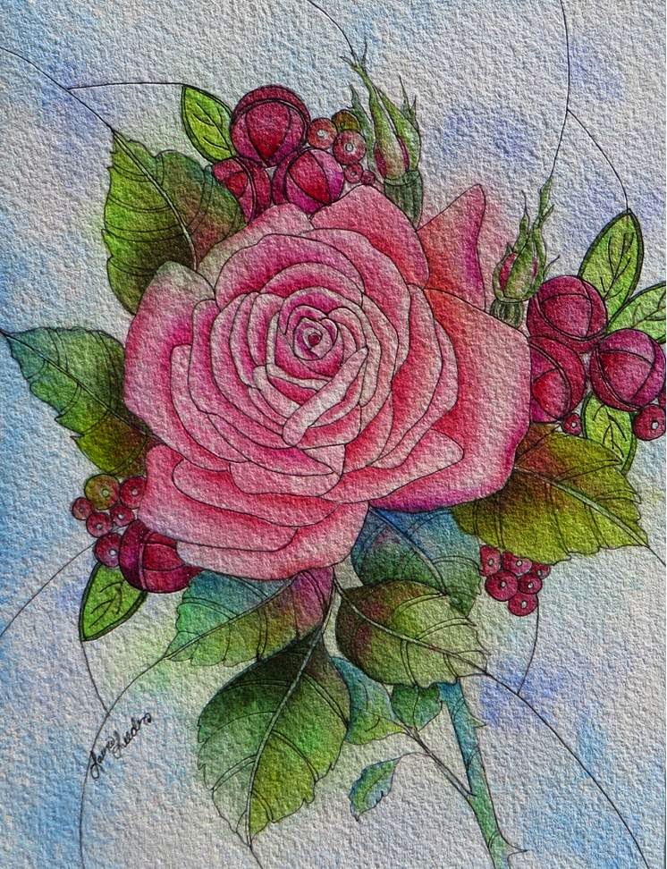 746x972 Watercolour Designs By Laura Leeder 2015 Spring Floral Painting - Vintage Floral Painting