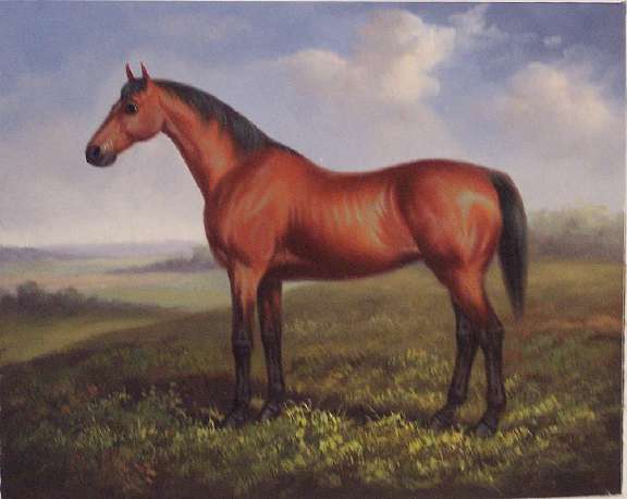 576x458 Gremlin Fine Arts Gallery Original Oil Paintings - Vintage Horse Painting
