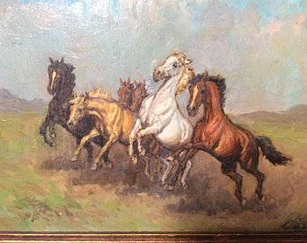 340x270 Vintage Horse Oil Painting Etsy - Vintage Horse Painting