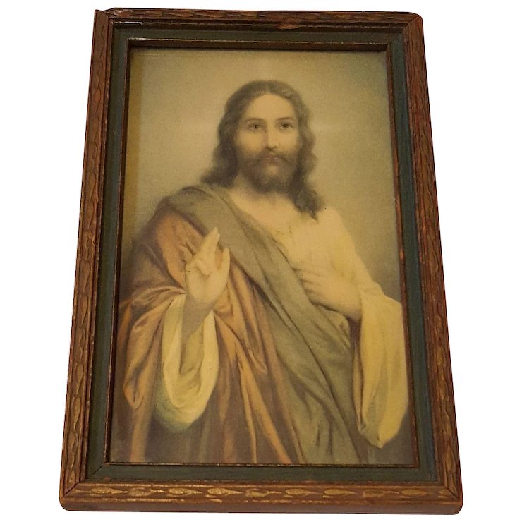 740x740 Vintage Jesus Print Circa 1920's Dovetail Antiques - Vintage Jesus Painting