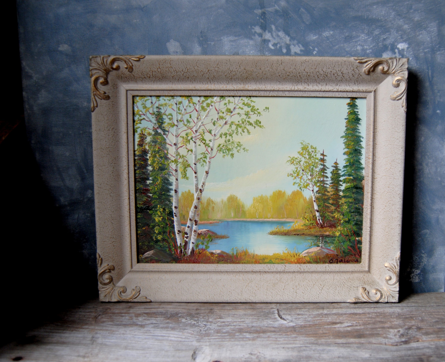 1500x1219 Jalava Spring Landscape Painting Vintage Framed Oil Painting - Vintage Oil Painting