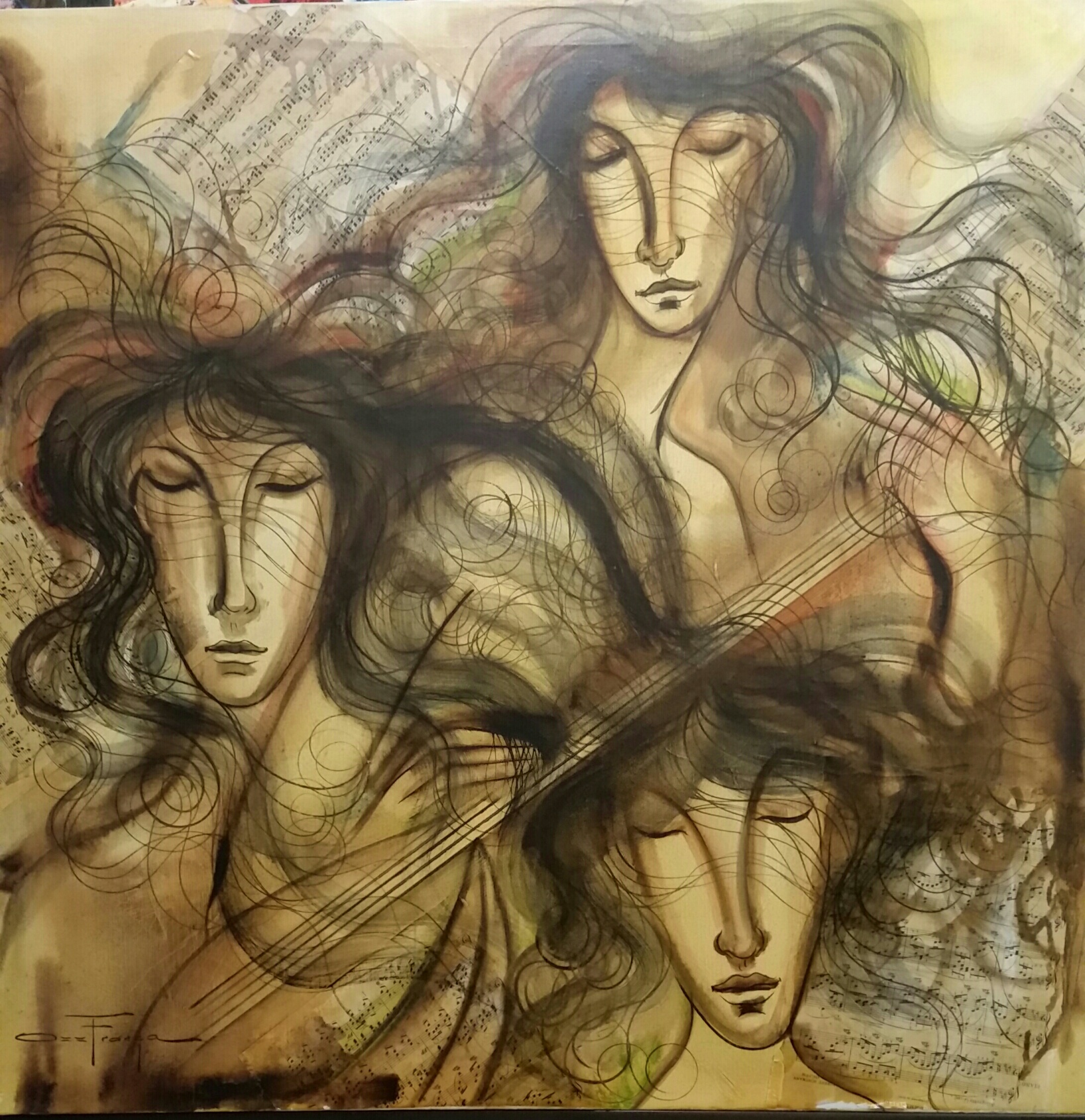 1637x1690 Ozz Franca Vintage Painting - Vintage Painting