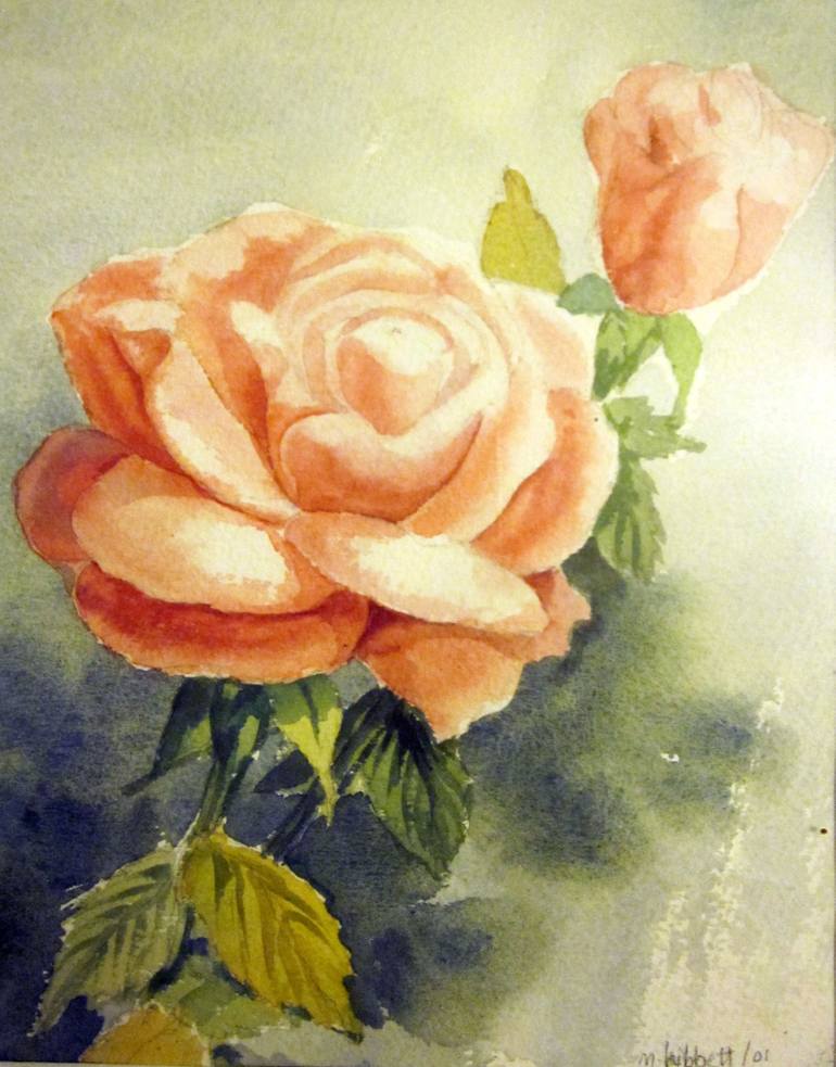 770x983 Saatchi Art Vintage Rose Painting By Nancy Hibbett - Vintage Rose Painting