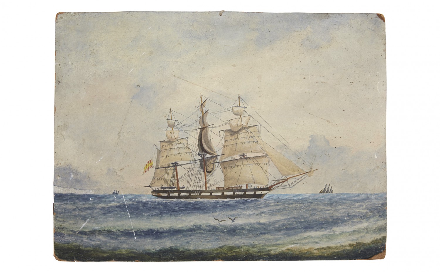 1500x926 Vintage English Ship Painting Jayson Home - Vintage Ship Painting