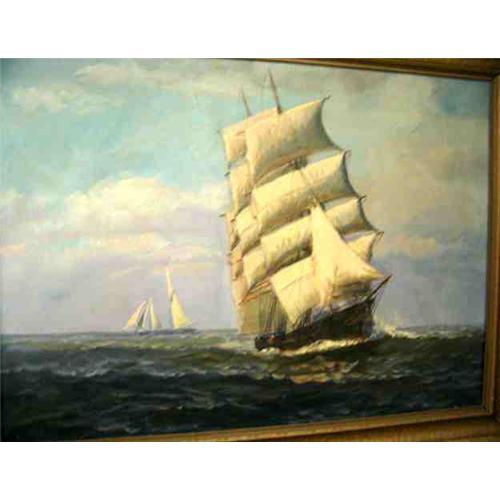 500x500 Vintage Ship Illustration Painting T. Bailey - Vintage Ship Painting