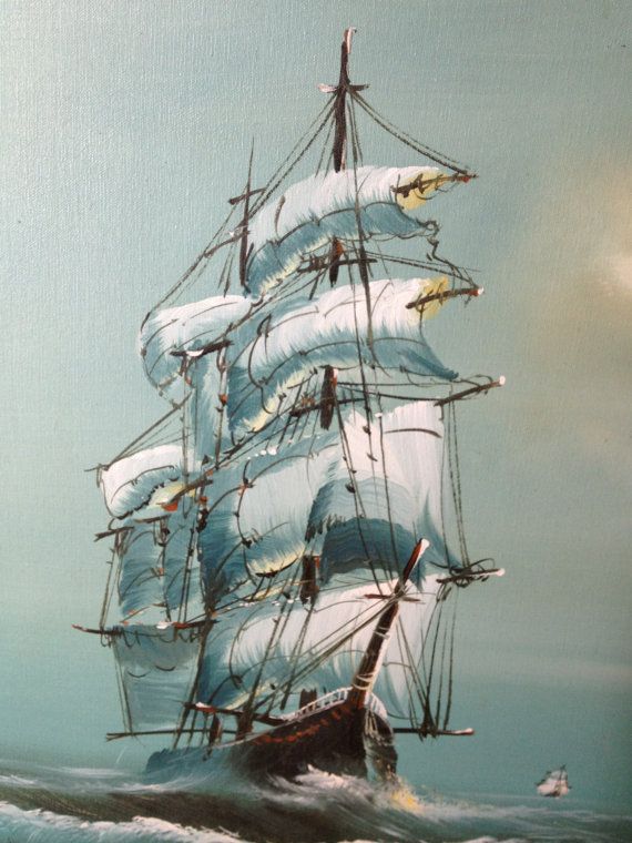 570x760 Vintage Ship Painting On Canvas Ships, Canvases - Vintage Ship Painting