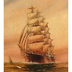 236x236 Painting Old Sailing Ships In Stormy Seas Oil Painting - Vintage Ship Painting