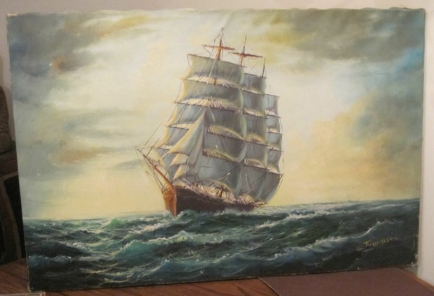 622x424 Antique Oil Paintings For Your Home And Office - Vintage Ship Painting