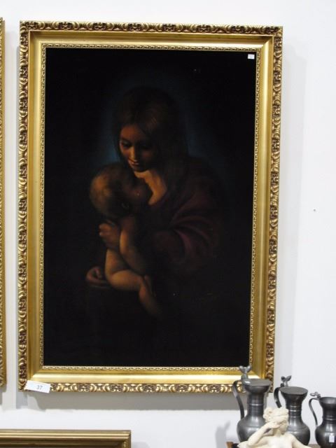 480x640 Vintage Gilt Framed Velvet Painting Signed Joy Laros - Vintage Velvet Painting