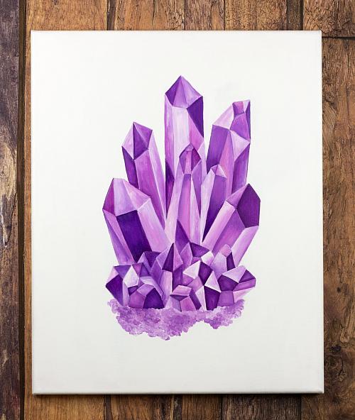 500x592 Premium Tube Acrylic Purple Crystal Painting - Violet Painting