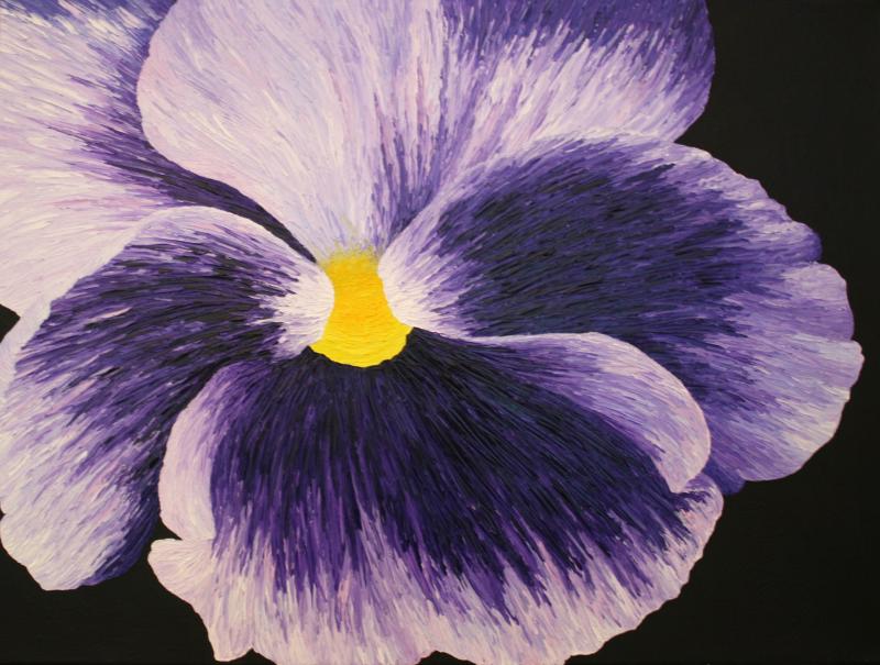800x605 Flower Series Violet Oil Painting By Artandstuffbynicole - Violet Painting