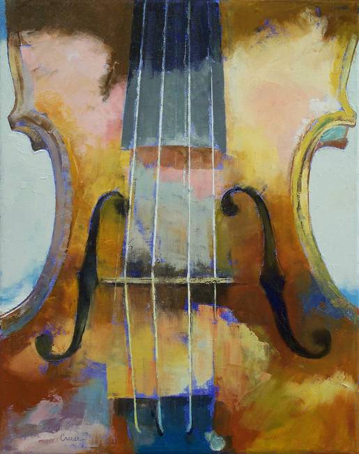 515x650 Violin Painting By Michael Creese - Violin Painting