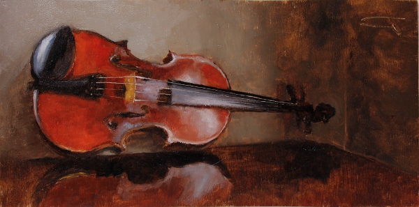 600x297 Violin Study Lisa Gloria - Violin Painting
