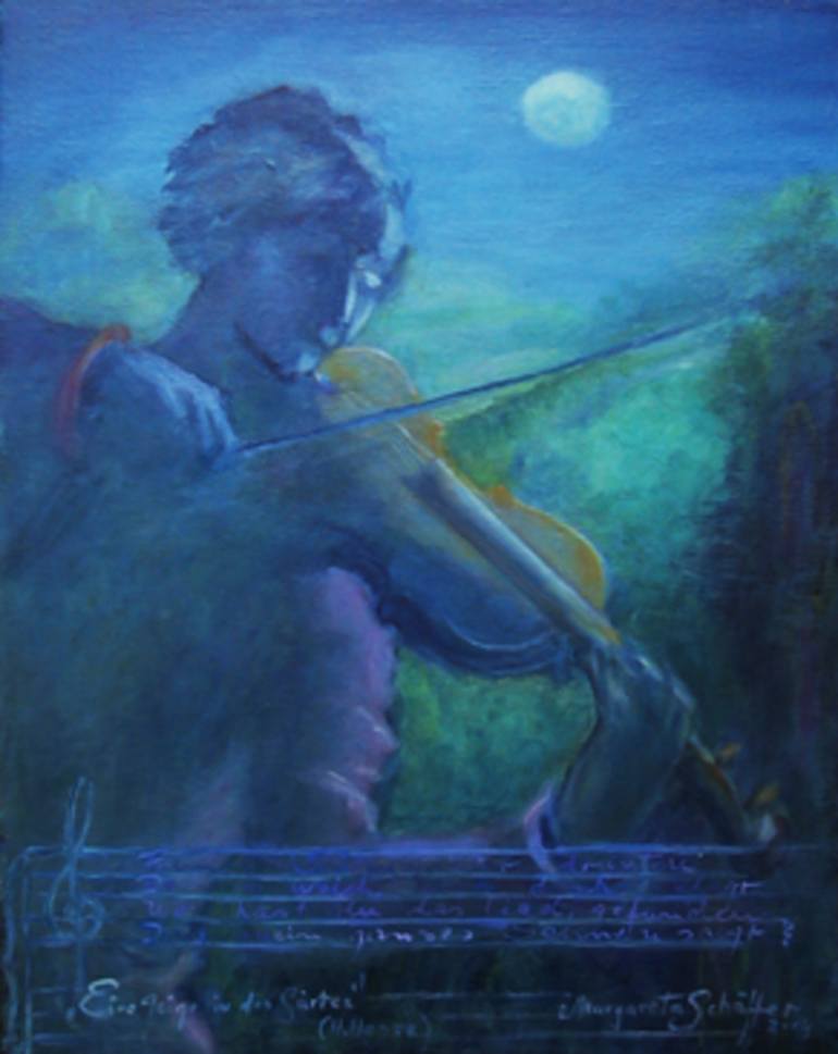 770x969 Saatchi Art Violin Player Painting By Margareta Schaeffer - Violin Player Painting