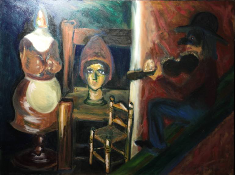 770x574 Saatchi Art Violin Player Painting By Vladimir Ginzburg - Violin Player Painting