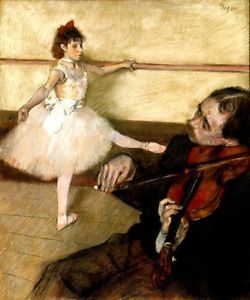 250x300 The Dance Lesson Ballerina Violin Player French Painting By Edgar - Violin Player Painting