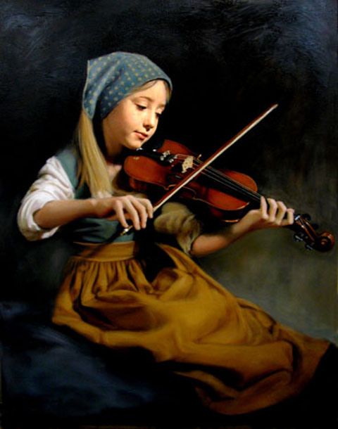 480x610 The 217 Best Music Lovers Images On Art Music - Violin Player Painting