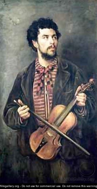 340x660 The Violin Player - Violin Player Painting