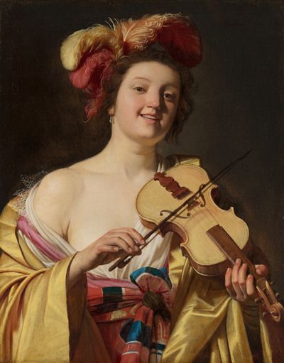 400x511 The Violin Player 1626 Mauritshuis Public Domain Marked - Violin Player Painting