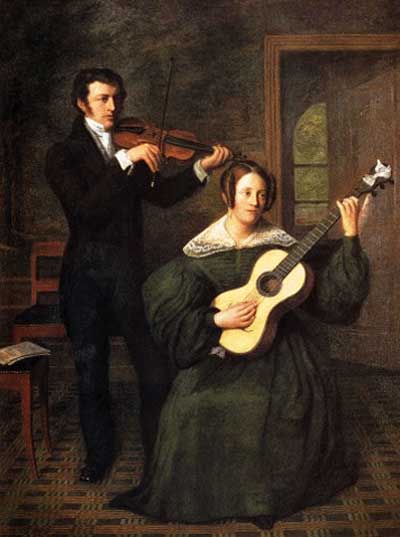 400x537 Violin Paintings By Famous Artists - Violin Player Painting