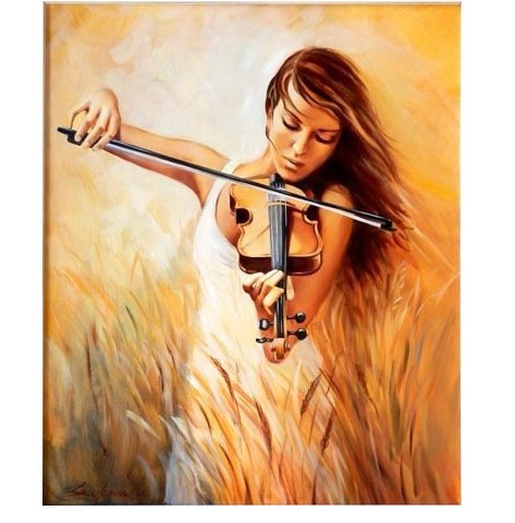 473x480 Distinctive Modern Handcraft Oil Painting On Canvas,art Violin - Violin Player Painting