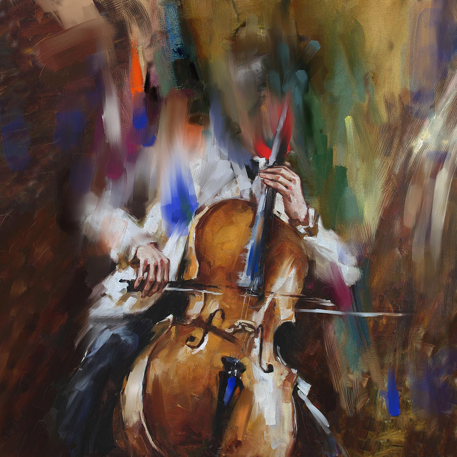 899x900 Italian Violin Player 173 1 Painting By Mawra Tahreem - Violin Player Painting