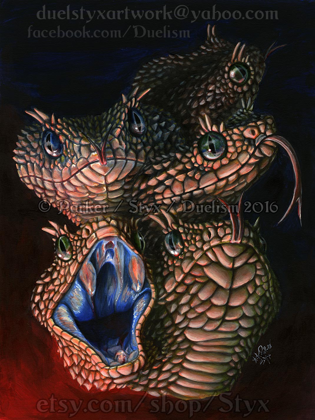1070x1426 Wildlife Painting - Viper Painting