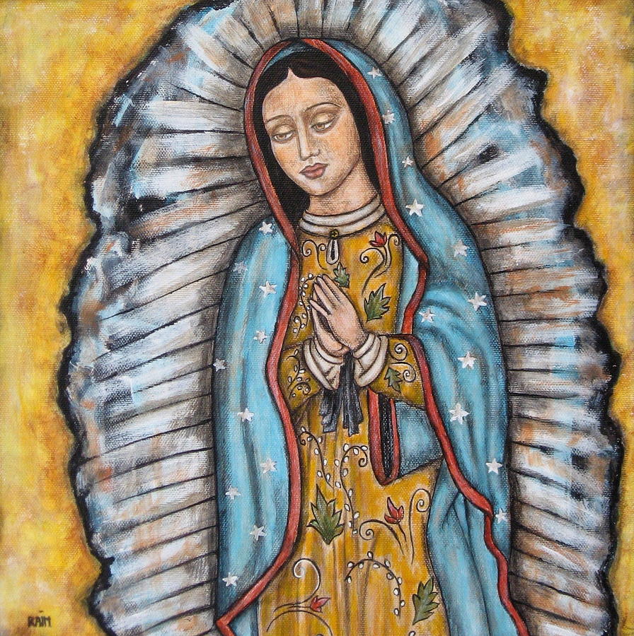 896x900 Our Lady Of Guadalupe Painting By Rain Ririn - Virgen De Guadalupe Painting