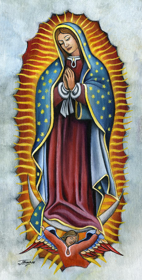458x900 Virgen De Guadalupe Painting By Jorge Namerow - Virgen De Guadalupe Painting
