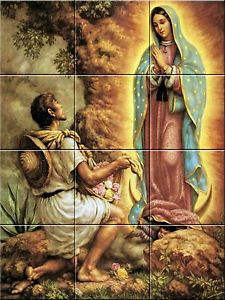 225x300 Ceramic Decorative Tile Mural Virgen De Guadalupe 18 X 24 Inches - Virgen De Guadalupe Painting