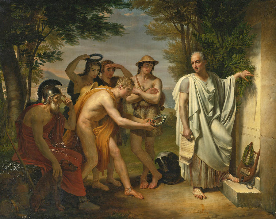 900x714 Horace At The Tomb Of Virgil Painting By Jean Bruno Gassies - Virgil Painting