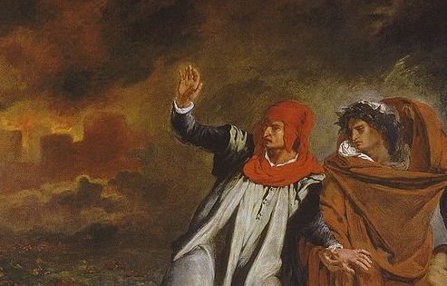 493x315 Three Pipe Problem Dante And Virgil On A Hellish Boat Ride - Virgil Painting