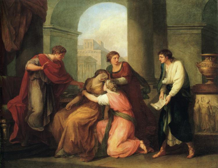 750x577 Virgil Reading The Aeneid To Augustus And Octavia Angelica - Virgil Painting