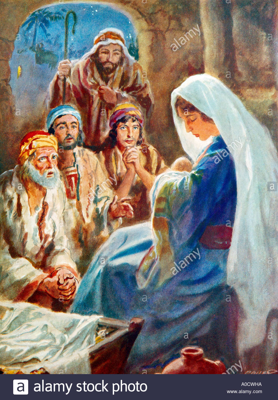 967x1390 The Shepherds See Virgin Mary And Baby Jesus Painting By Henry - Virgin Mary And Jesus Painting
