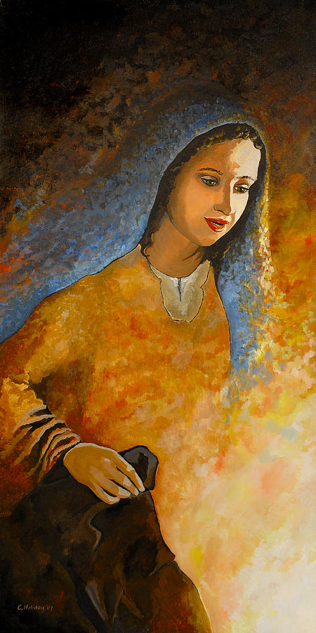 450x900 The Wonderment Of Mary - Virgin Mary And Jesus Painting